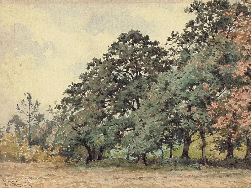 1851-Paul Louis Joseph Roux - Alberi nei pressi di Vendôme, 1893